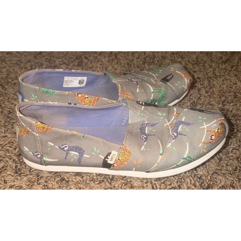 Toms Women's Limited Edition Gray Sloth Alpargata Classic Flats Size 7